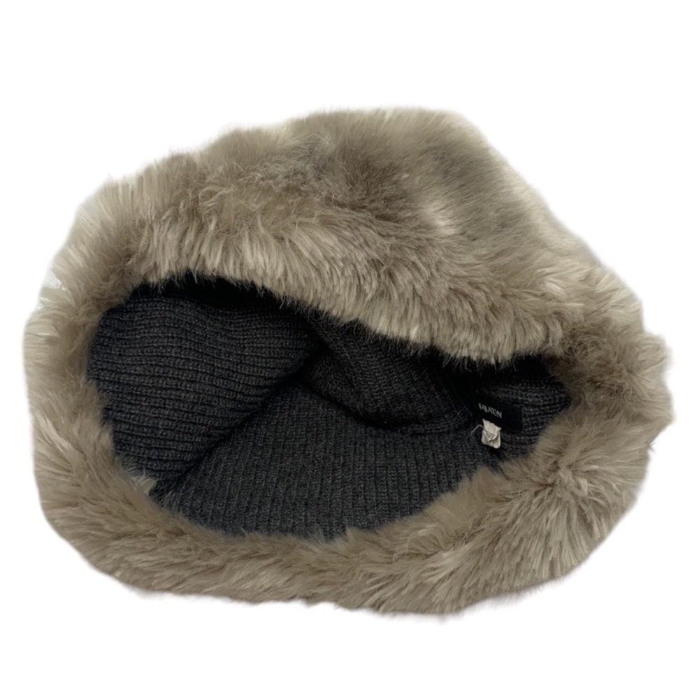 Babaton Infinity Neck Wrap/Collar Taupe Gray OS Blends Wool Rabbit Hair Knitted